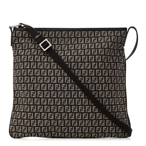 FENDI Zucchino Crossbody Bag Tobacco Brown 